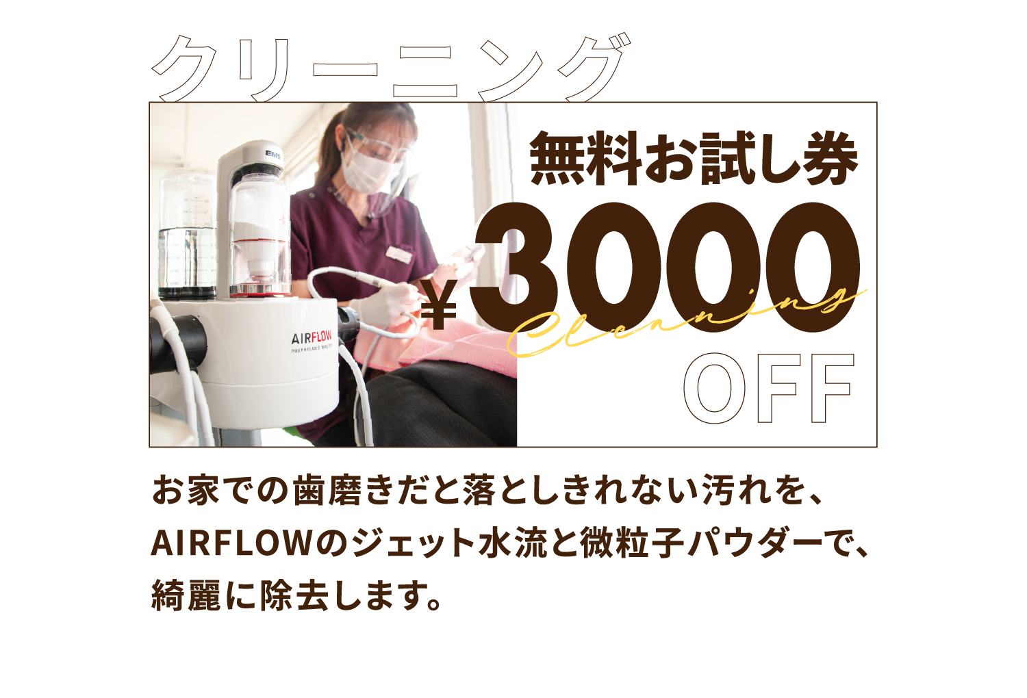 【クリーニング】無料お試し券 ¥3,000 OFF
